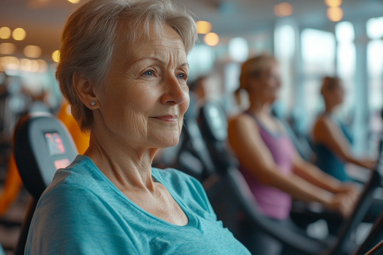 Активні люди старшого віку займаються фітнесом